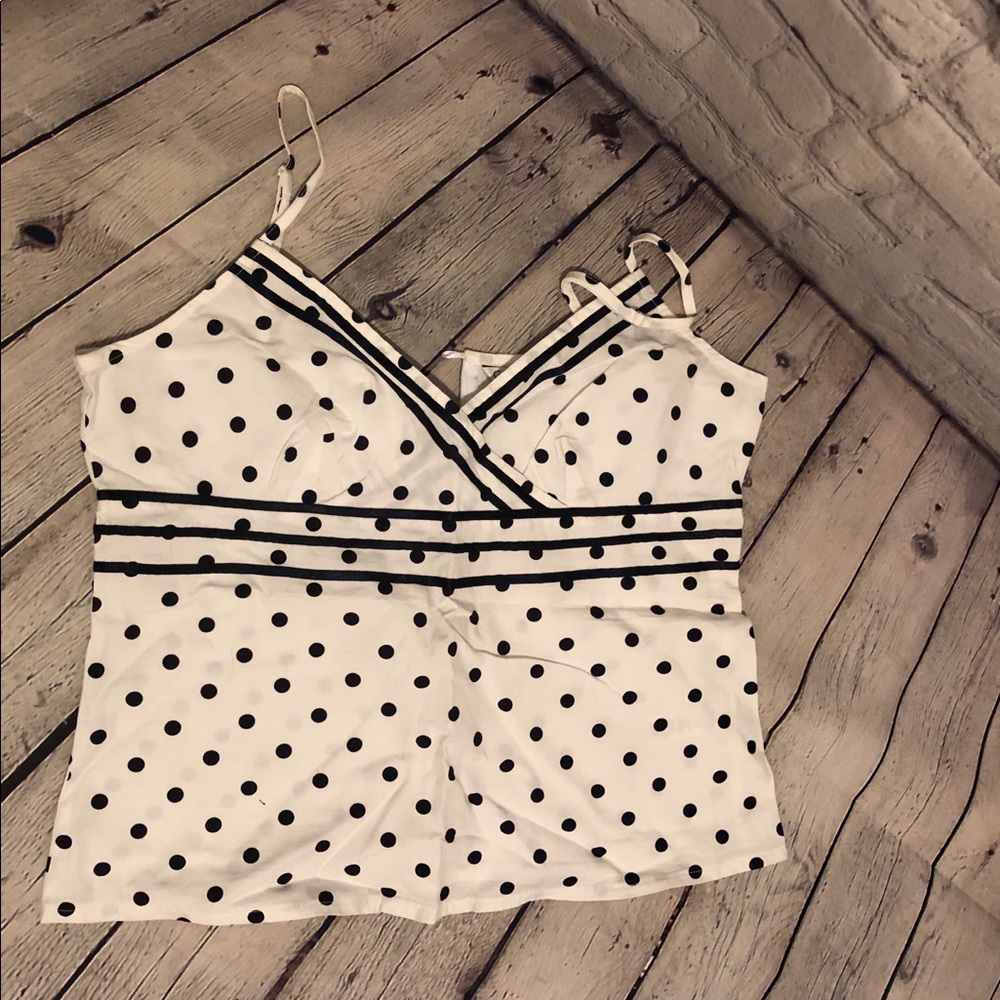 Polka dot George tank op size 12